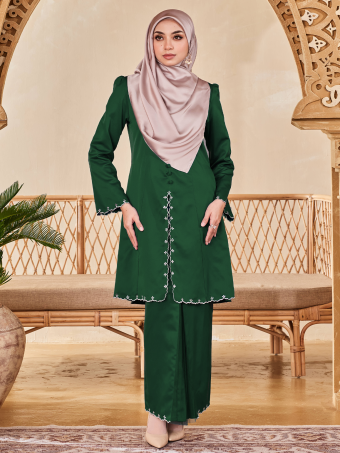 Mahsuri Kebaya Emboidery 2.0-EMERALD GREEN