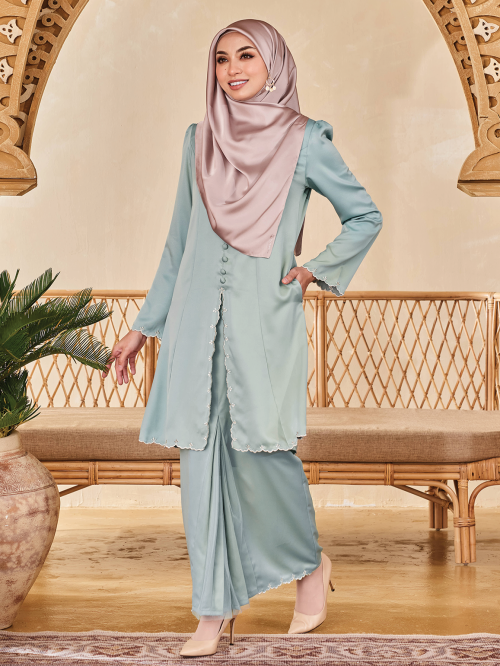 (Minor Defect) Mahsuri Kebaya Emboidery 2.0-TIFFANY BLUE