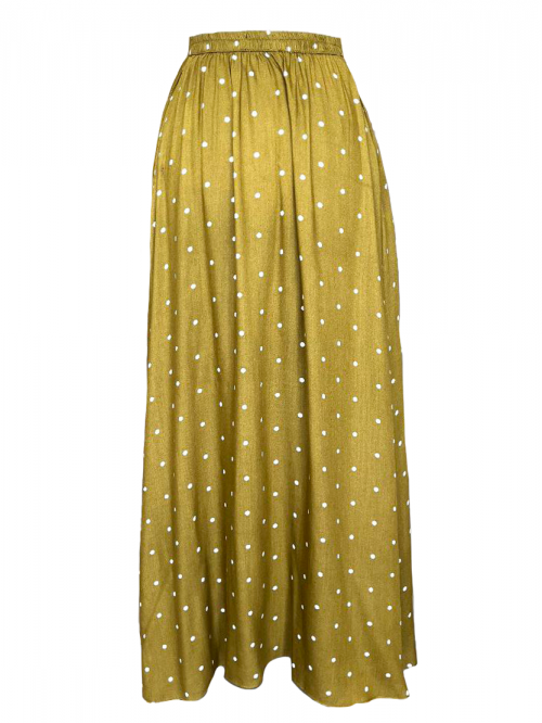 Lola Button Skirt-Oregano Olive