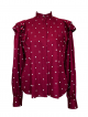 Lola Ruffle Blouse-Vintage Maroon