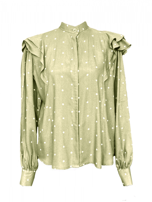 Lola Ruffle Blouse-Sage Green